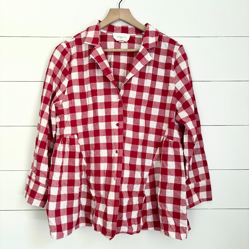 Tuckernuck Pomander Place red and white gingham button down shirt